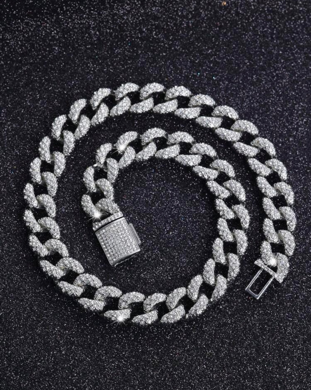 Iced out encrusted thick chain