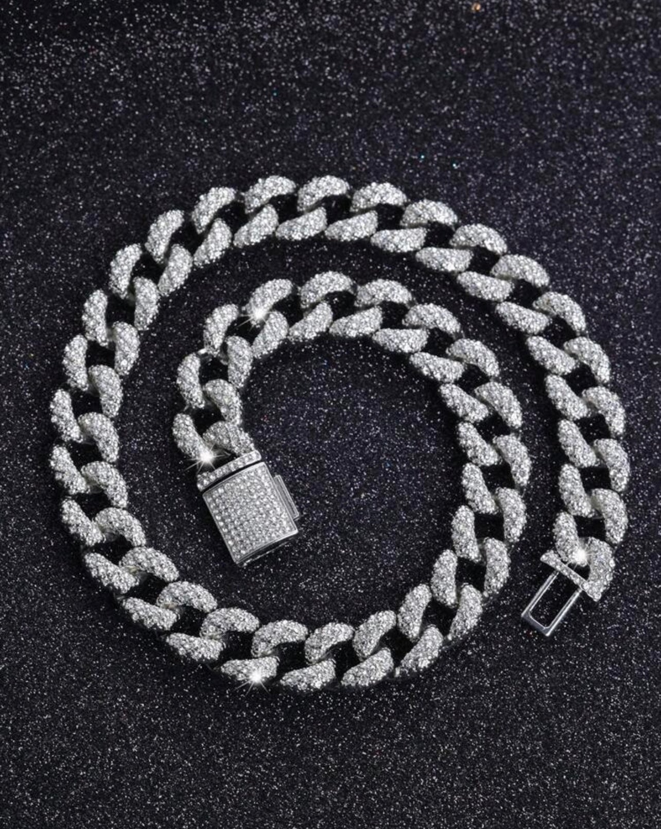 Iced out encrusted thick chain
