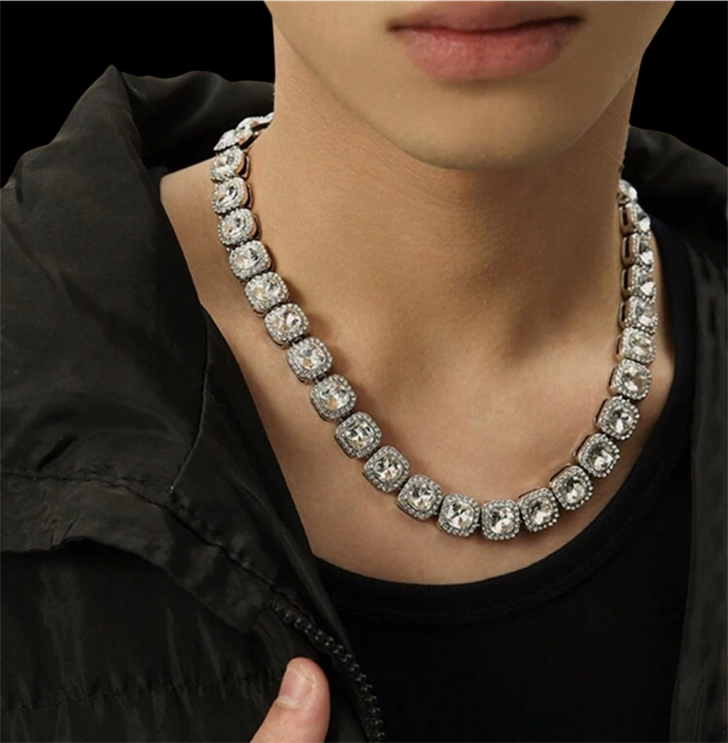 Iced out encrusted bubble chain