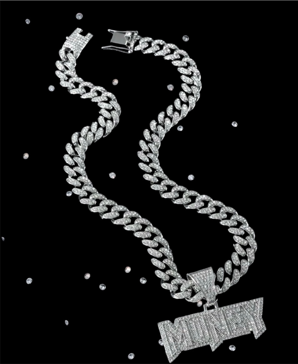 Iced out hip hop money pendant chain