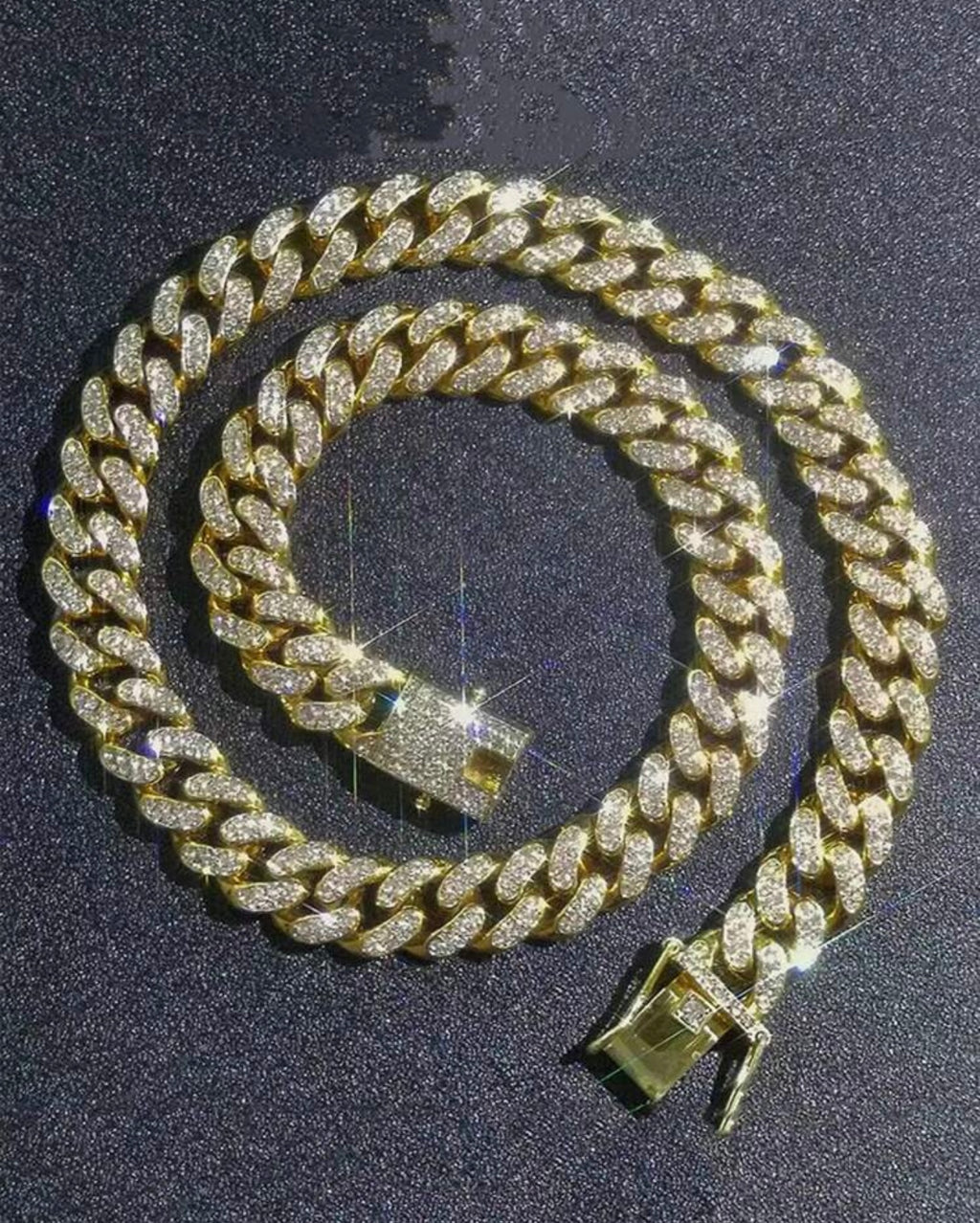 Iced out encrusted chain