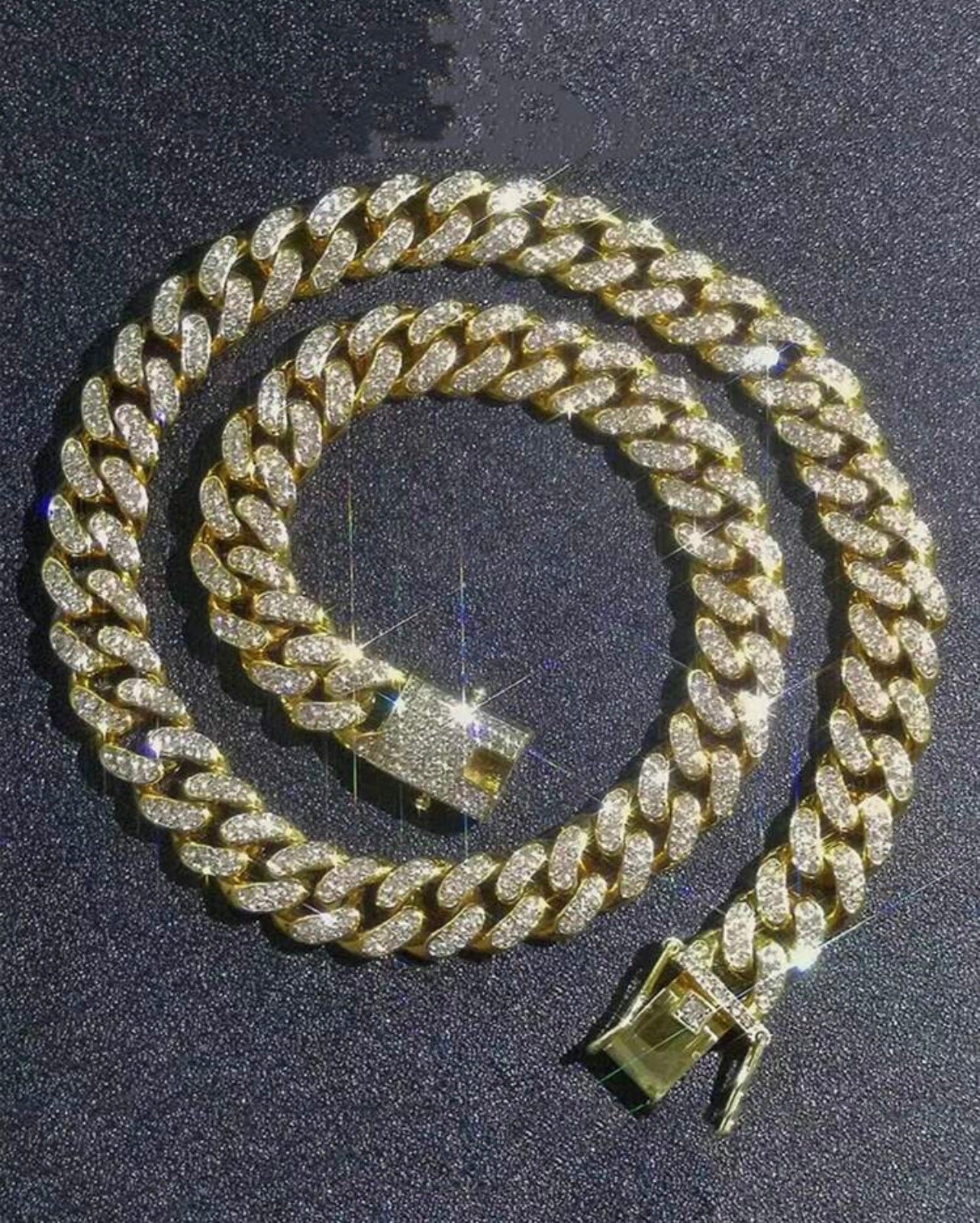 Iced out encrusted chain