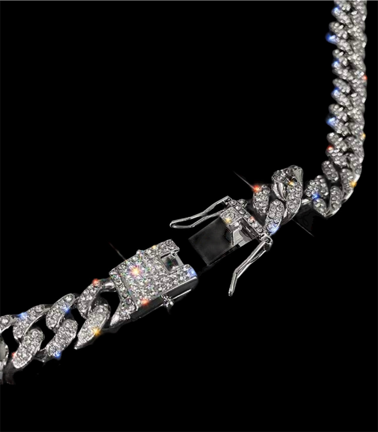 Iced out hip hop encrusted chain