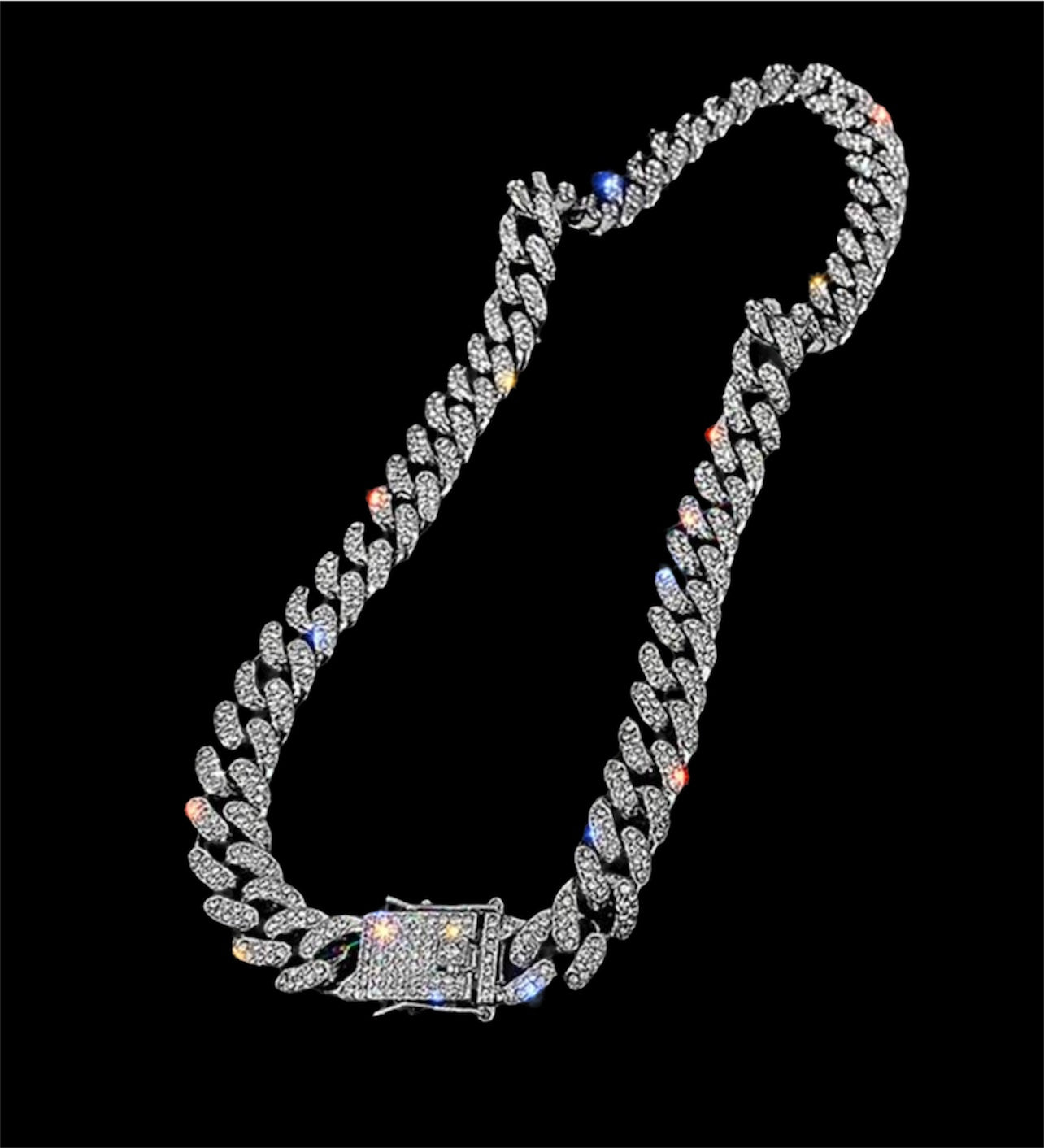 Iced out hip hop encrusted chain