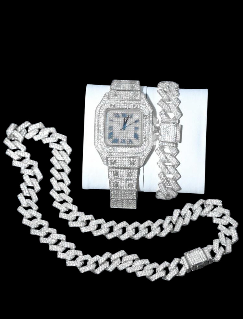 3 pieces iced out watch set
