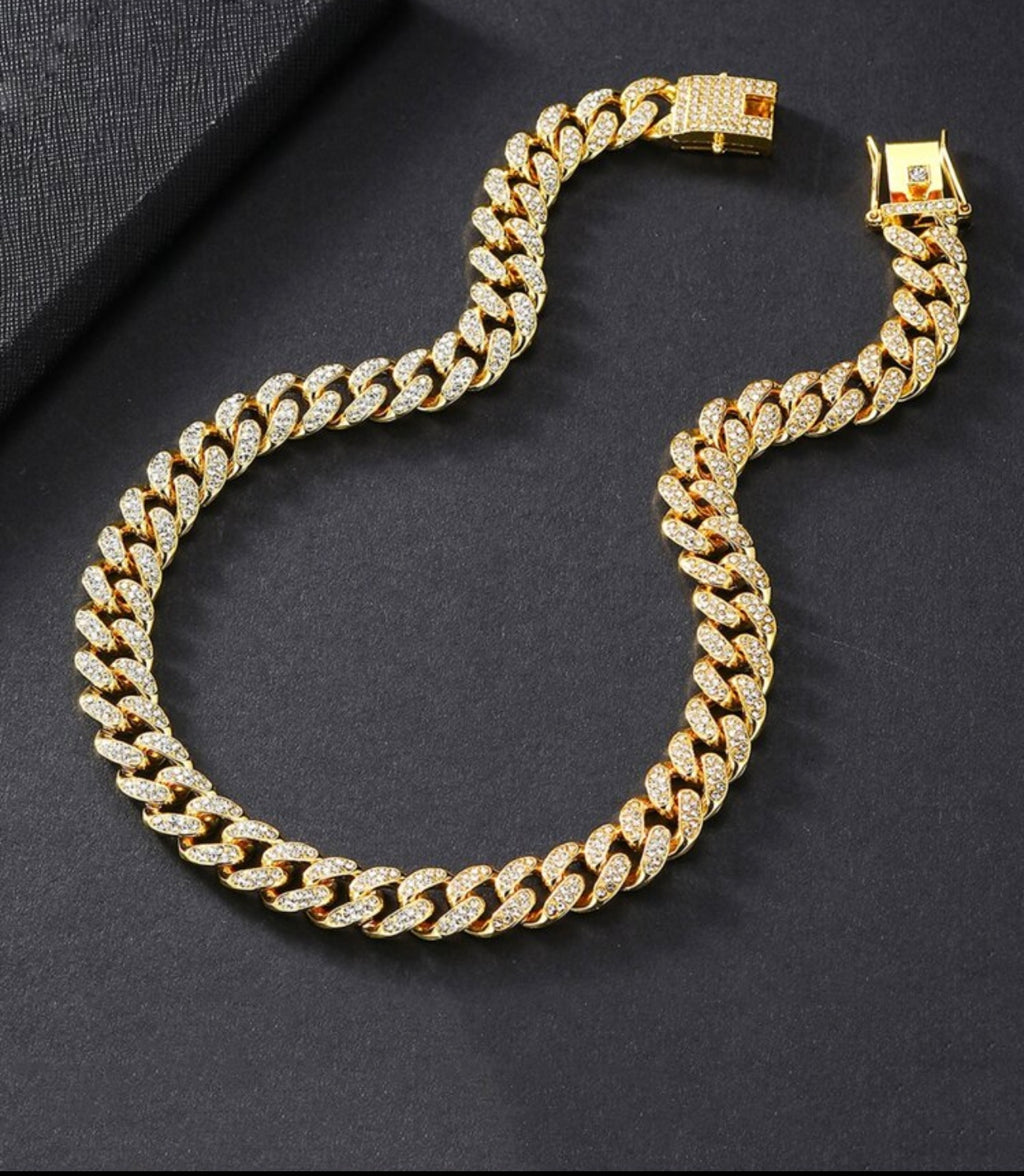 Iced out encrusted chain