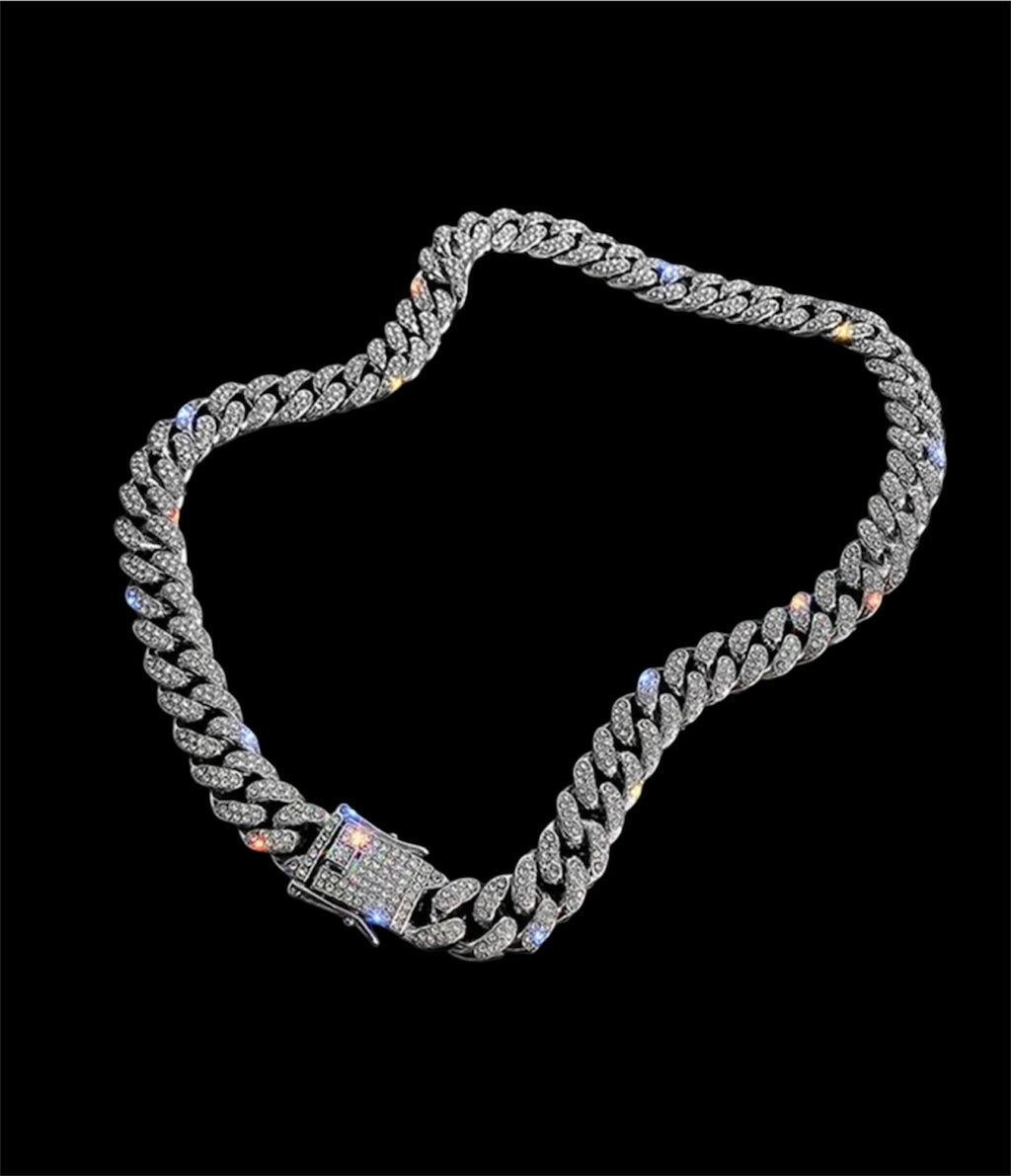 Iced out hip hop encrusted chain