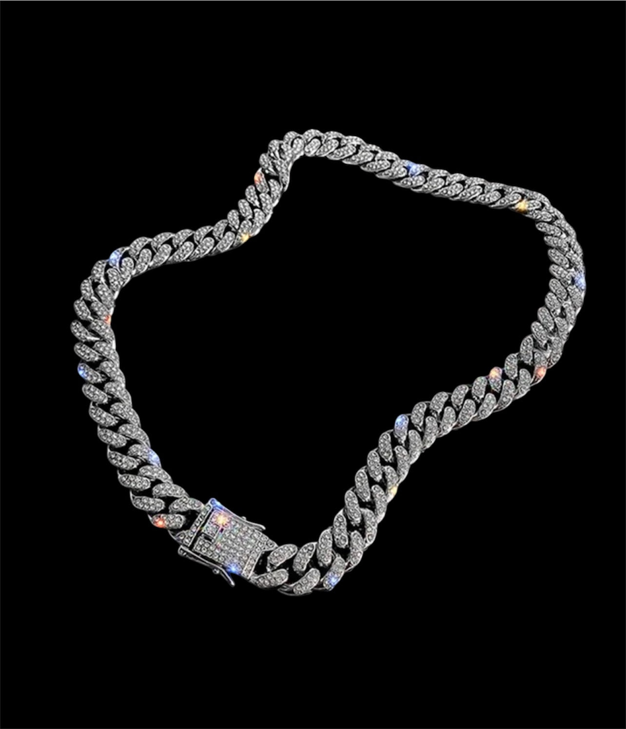 Iced out hip hop encrusted chain