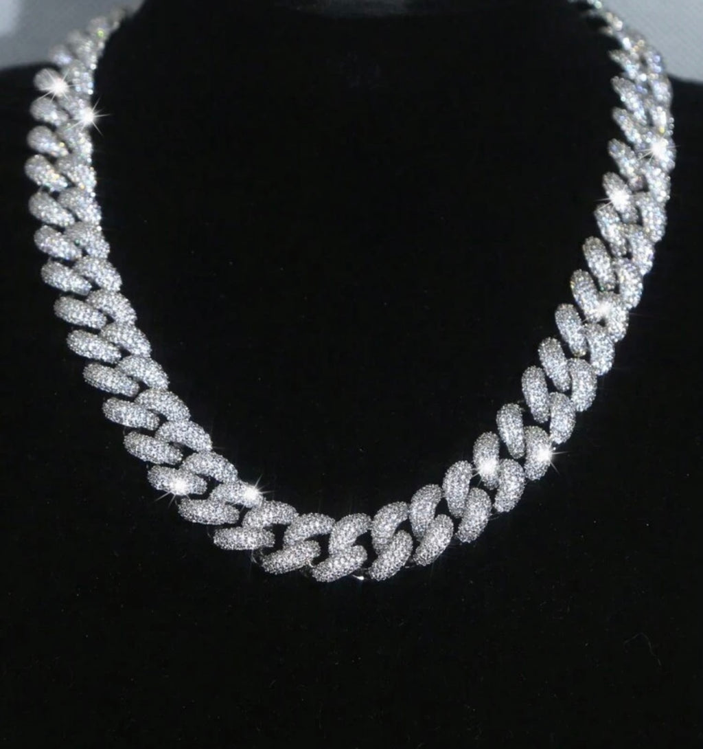 Iced out encrusted thick chain