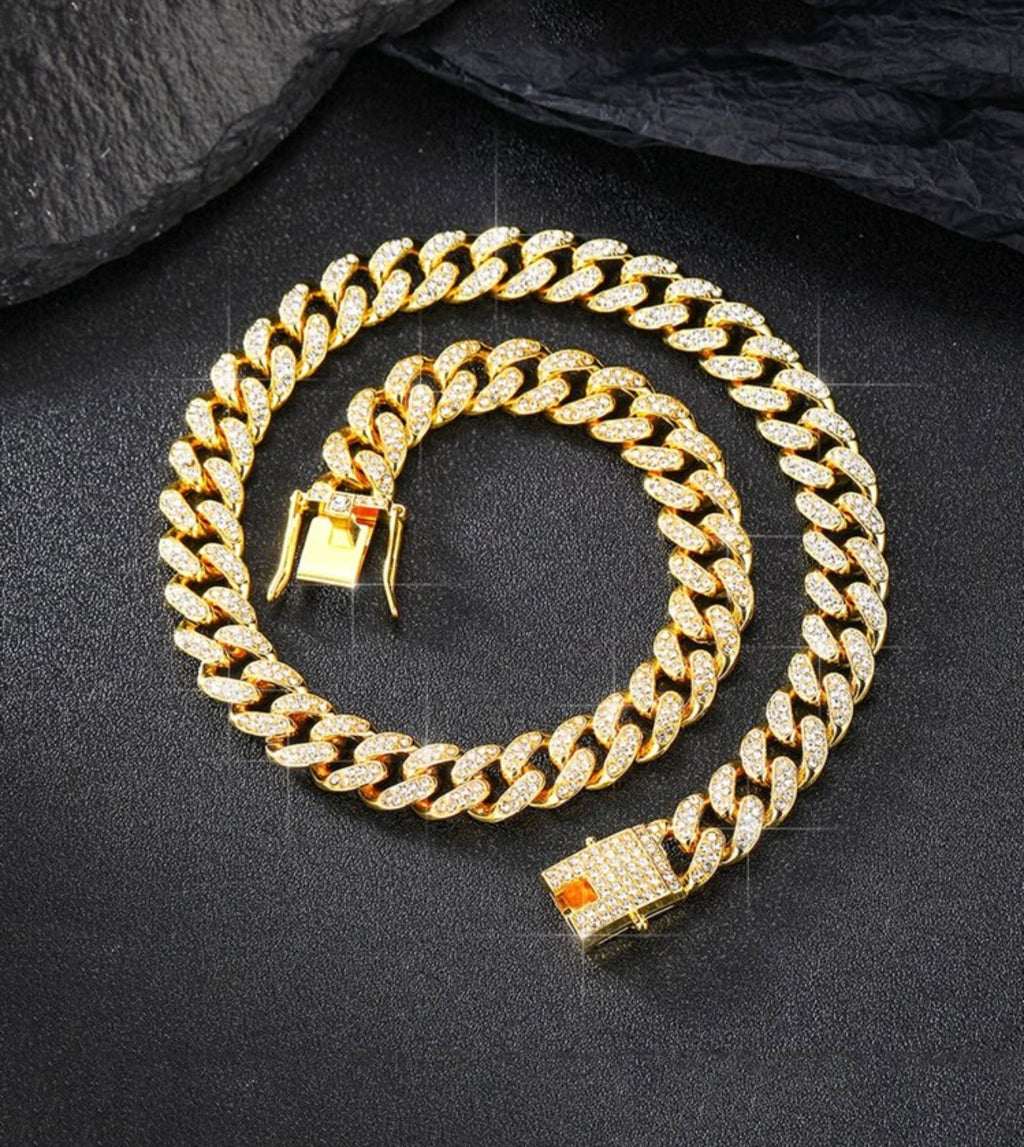 Iced out encrusted chain